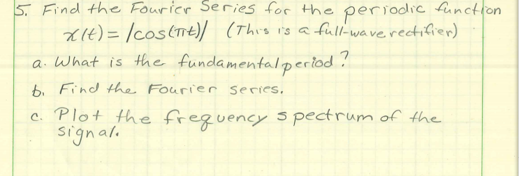 Solved Find the Fourier Series for the periodic function | Chegg.com