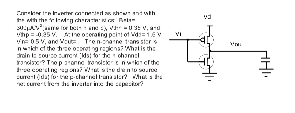 Solved Consider the inverter connected as shown and with the | Chegg.com