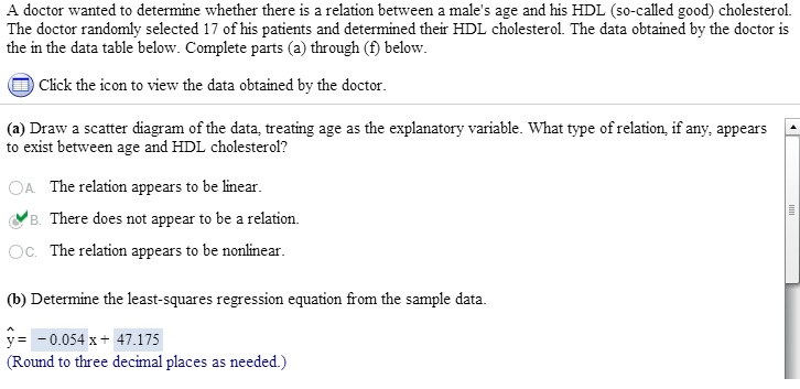 Solved A doctor wanted to determine whether there is a | Chegg.com