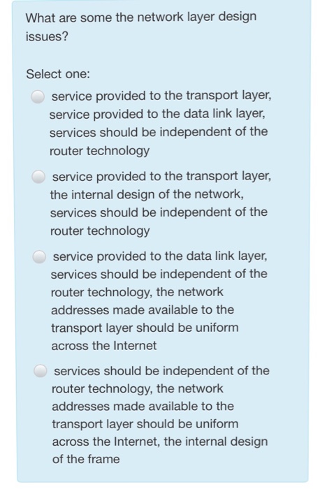 what-are-some-the-network-layer-design-issues-select-chegg