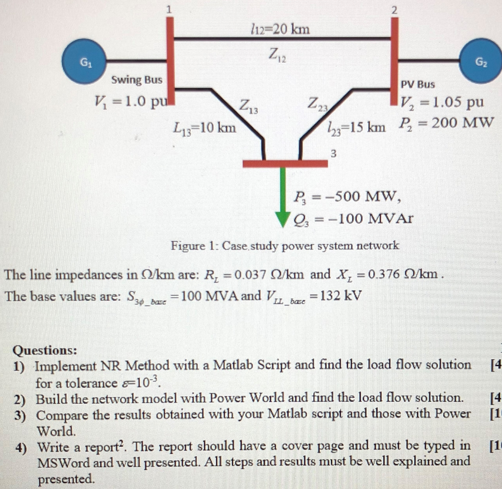 li2=20 km Swing Bus V =1.0 pull L3=10 km PV Bus IV,