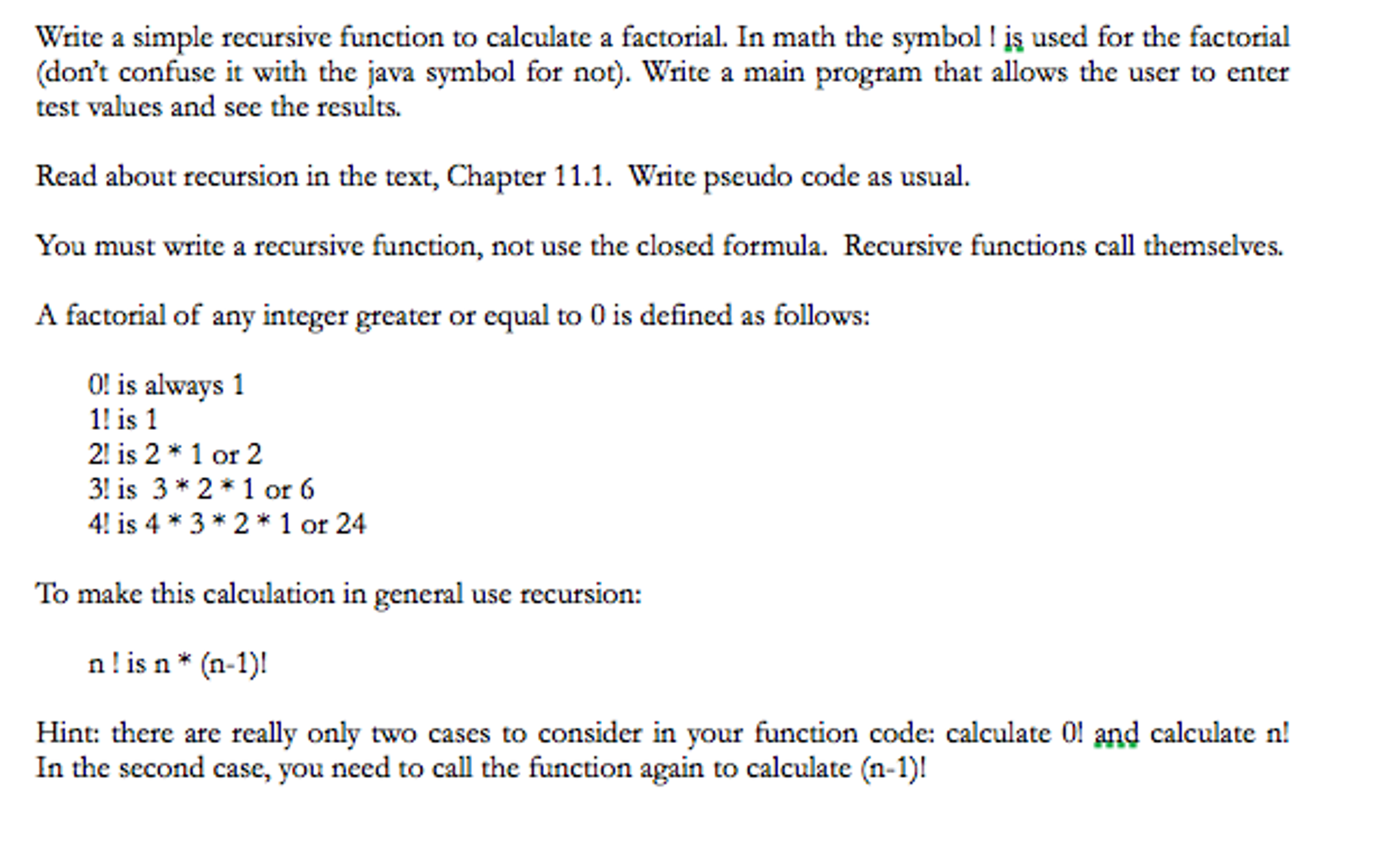 Solved Write A Simple Recursive Function To Calculate A | Chegg.com