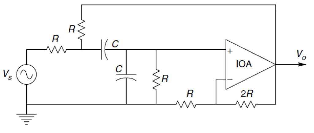 Solved Find The Transfer Function Of The Active Filter Below 