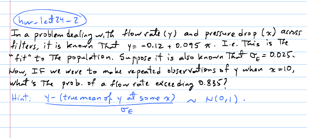 Solved In a problem dealing with flow rate (y) and pressure | Chegg.com
