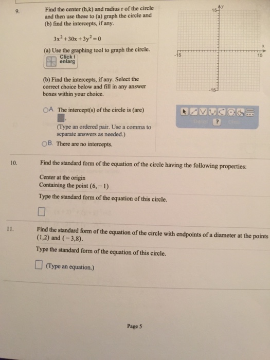 how do u find the radius of a circle on a graph