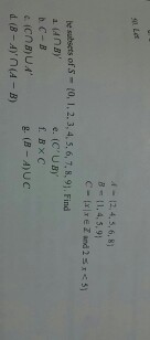 Solved Let A = [2, 4, 5, 6, 8] B = [1, 4, 5, 9] C = [x|x | Chegg.com