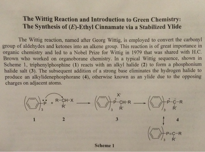 Solved The Wittig Reaction And Introduction To Green | Chegg.com