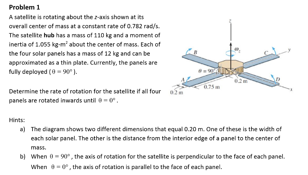 Solved Problem 1 A Satellite Is Rotating About The ?z ? | Chegg.com