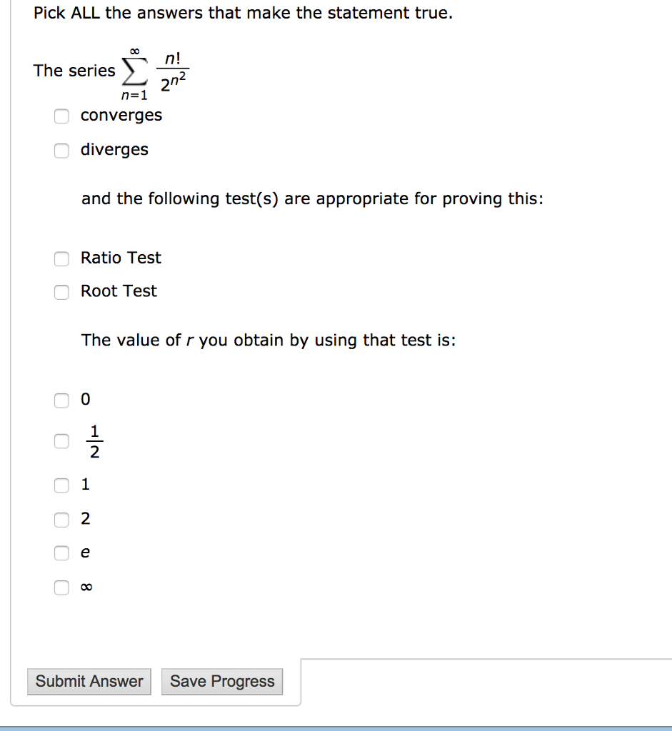 Solved Pick ALL the answers that make the statement true. | Chegg.com