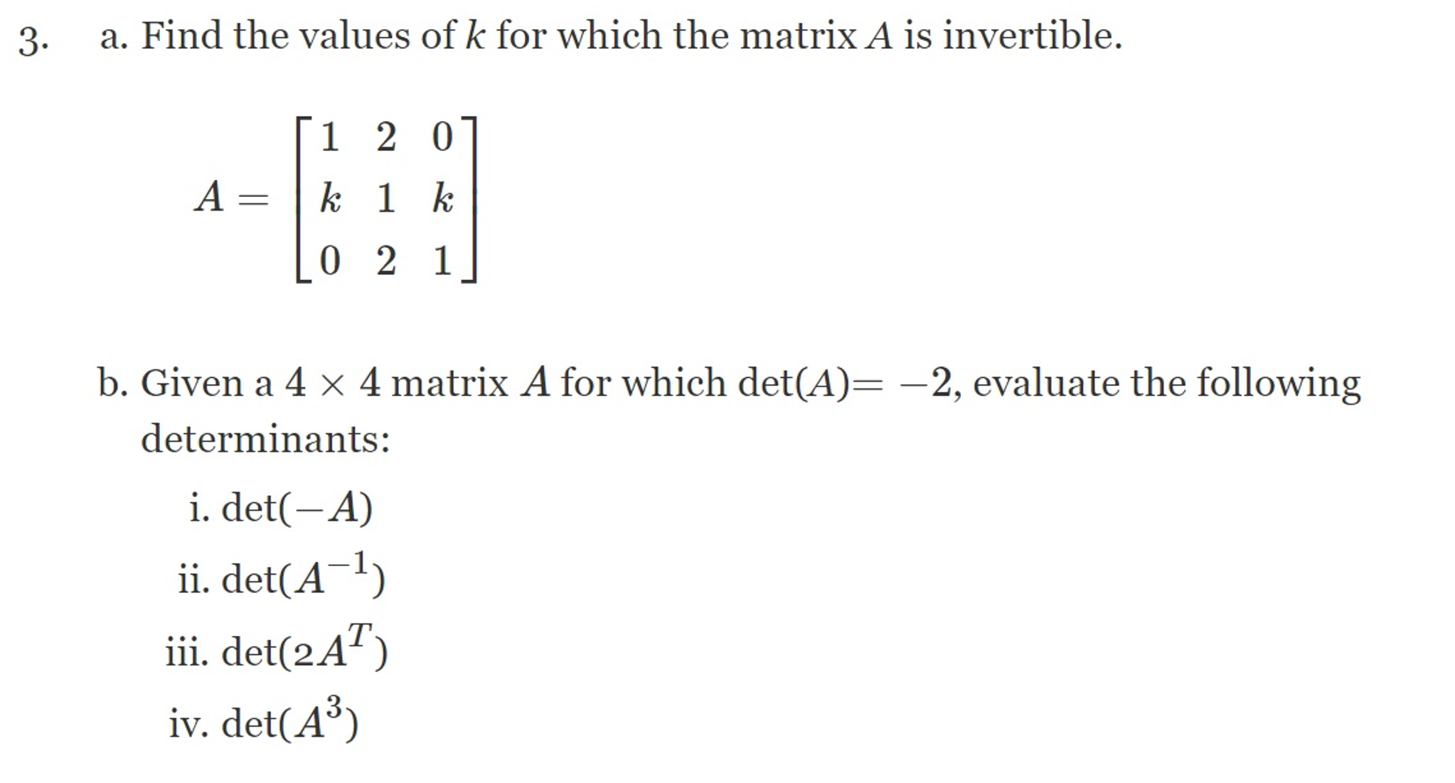 Solved A3Q3 Linear Assignment. SHOW ALL STEPS FOR THE | Chegg.com
