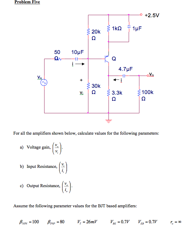 Solved For All The Amplifiers Shown Below, Calculate | Chegg.com