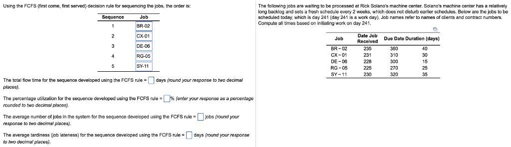 Solved Using the FCFS (first come, first served) decision | Chegg.com