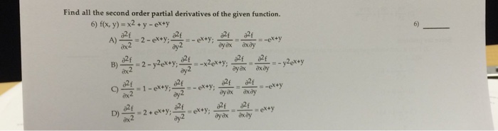Solved Find all the second order partial derivatives of the | Chegg.com