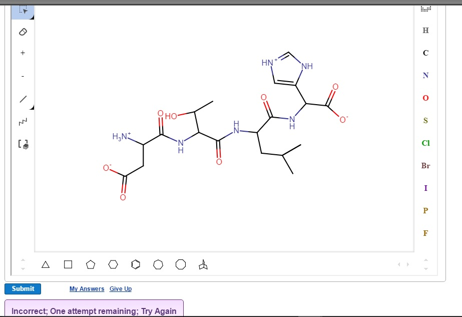 Solved Draw the structure of the peptide DTLH, showing the