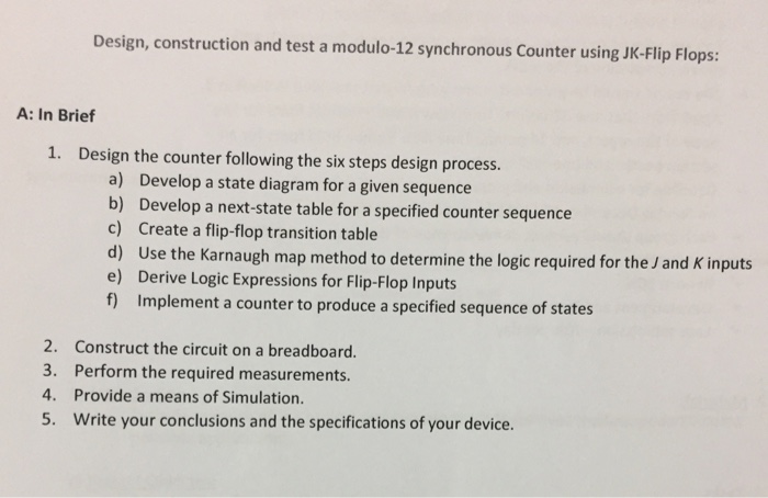 Design, construction and test a modulo-12 synchronous | Chegg.com