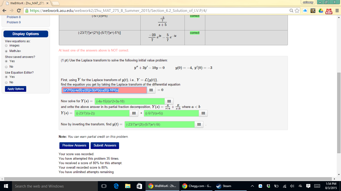 Solved Webwork: Zhumat275 - - ←うc 