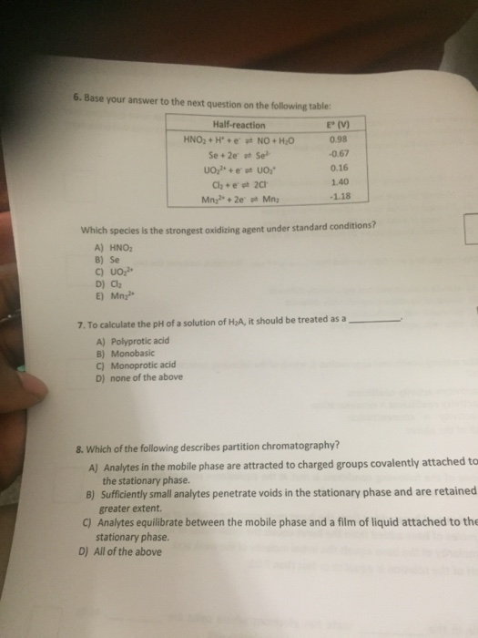 Solved 6. Base your answer to the next question on the | Chegg.com