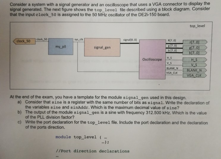 Consider A System With A Signal Generator And An Chegg