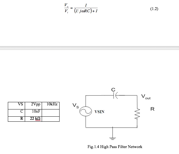 Solved 1. Calculate the voltage Gain of the filter using | Chegg.com