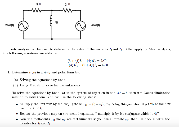 3? 4H 2cos(t 4cos(t) mesh analysis can be used to