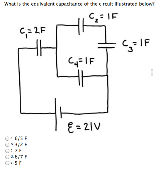 Solved What is the equivalent capacitance of the circuit