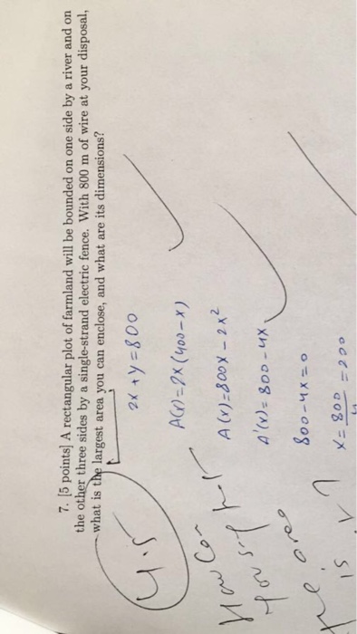 Solved A rectangular plot of farmland will be bounded on one | Chegg.com