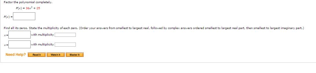 Solved Factor The Polynomial Completely P x 36x 2 25 Chegg