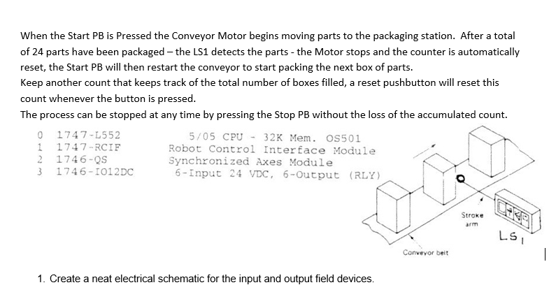 Solved When the Start PB is Pressed the Conveyor Motor | Chegg.com