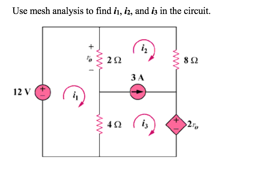 Solved Use Mesh Analysis To Find I1, I2, And I3 In The | Chegg.com