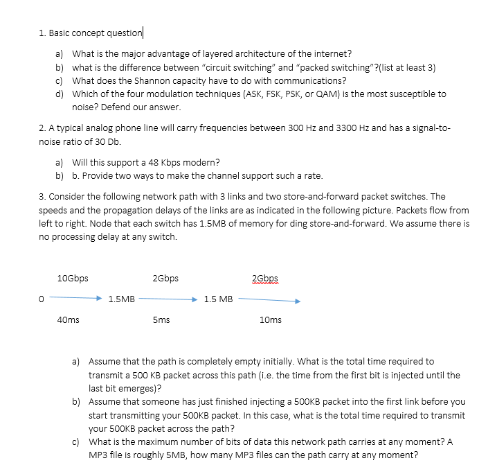 Solved 1. Basic concept question a) b) c) d) What is the | Chegg.com