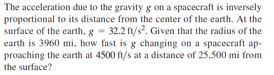 solved-the-acceleration-due-to-the-gravity-g-on-a-spacecraft-chegg