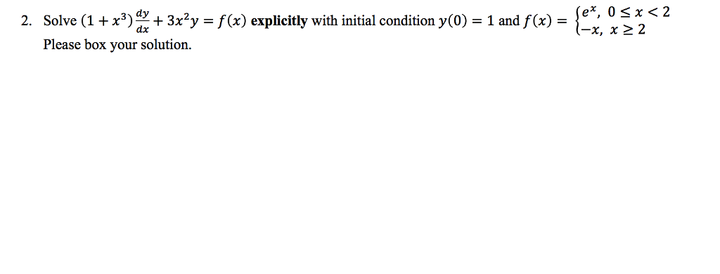Solved 1. Solve explicitly for the following differential | Chegg.com