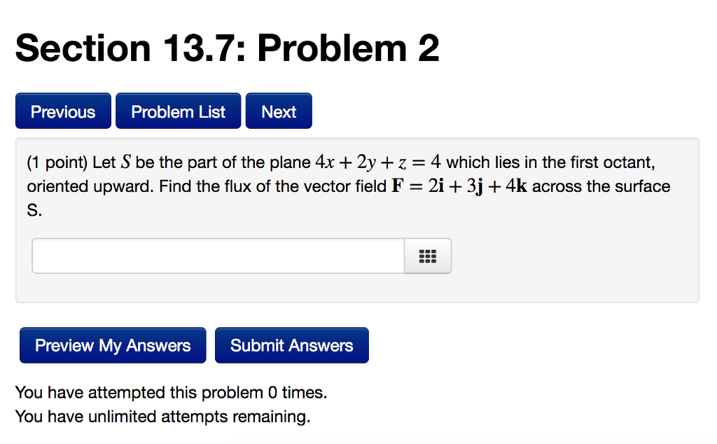Solved Section 13.7: Problem 2 PreviouS Problem List Next (1 | Chegg.com