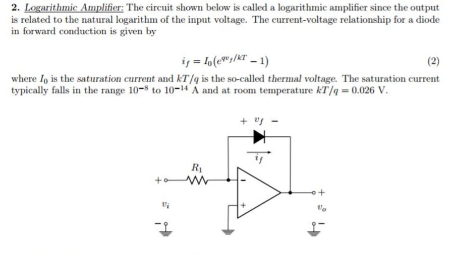 logarithmic amplifier experiment