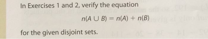 Solved In Exercises 1 And 2, Verify The Equation N(A U B) | Chegg.com