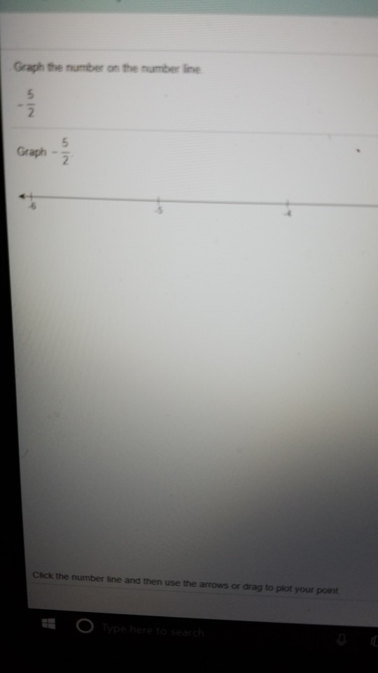 graph 1 2 on the number line answer