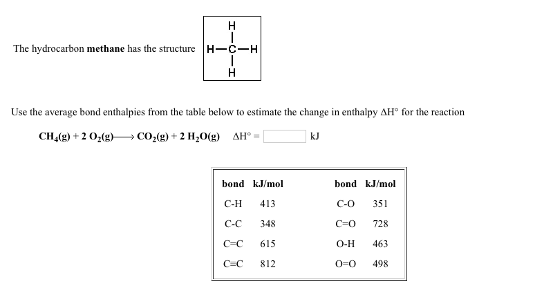 Solved The hydrocarbon methane has the structure Use the | Chegg.com