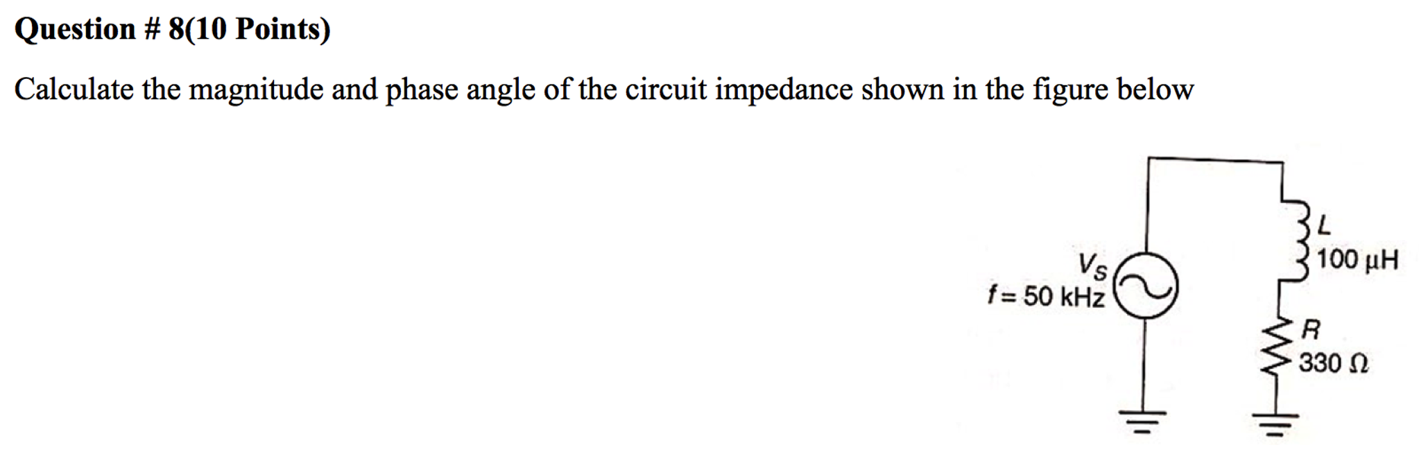 Solved Calculate the magnitude and phase angle of the