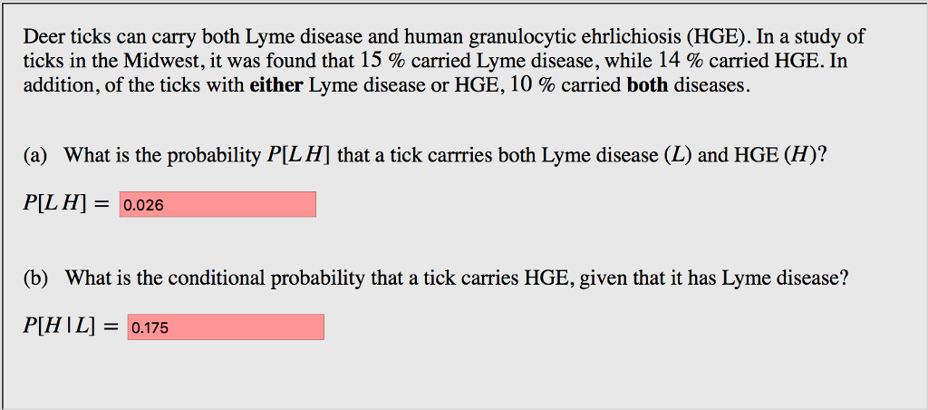 Solved Deer Ticks Can Carry Both Lyme Disease And Human | Chegg.com