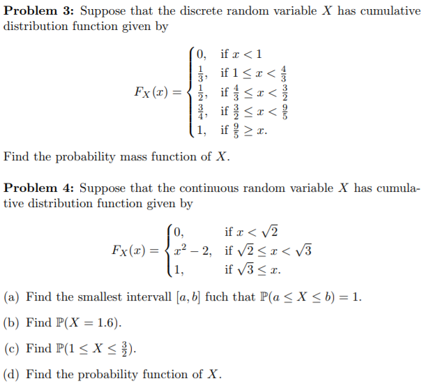 Solved Problem 3: Suppose That The Discrete Random Variable | Chegg.com