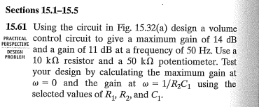 15.61 Using the circuit in FIg. 15.32(a) design a | Chegg.com
