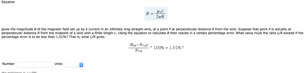 Solved Equation gives the magnitude B of the magnetic field | Chegg.com