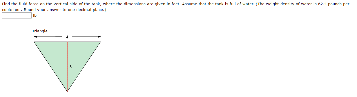 how to find the fluid force on a vertical side of a trapezoid tank