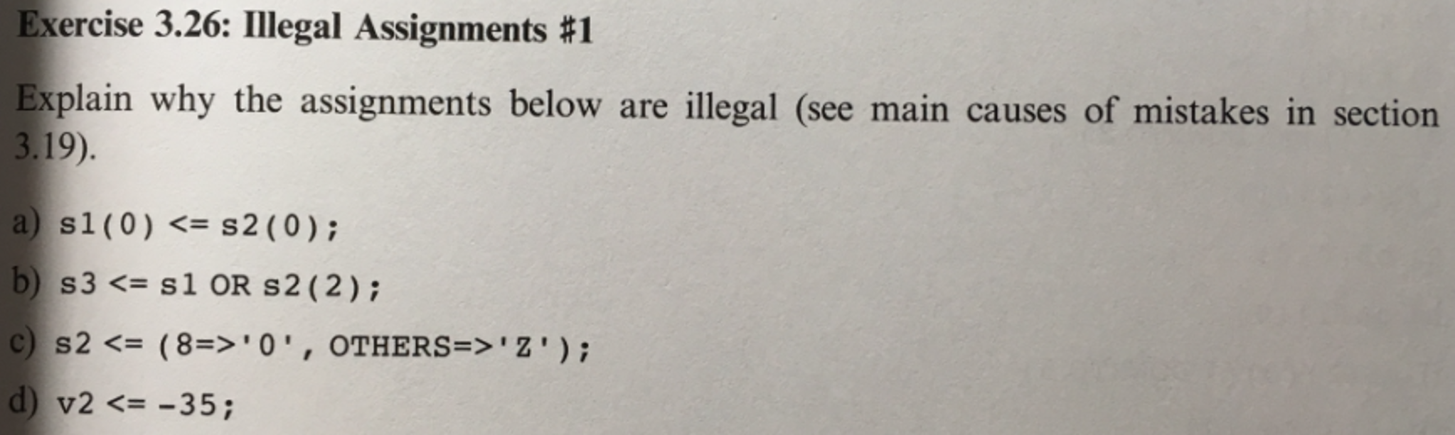 Solved Explain why the assignments below are illegal (see | Chegg.com