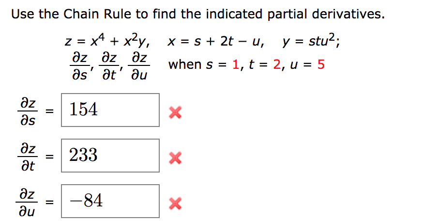 Solved Use the Chain Rule to find the indicated partial | Chegg.com