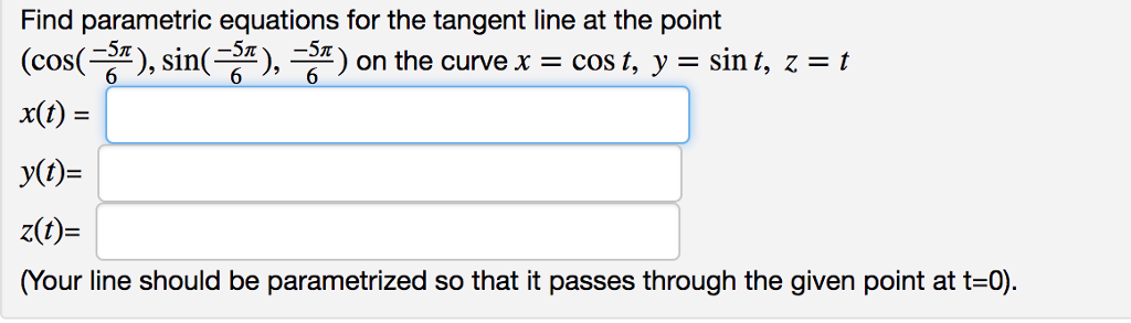 Solved Find parametric equations for the tangent line at the | Chegg.com