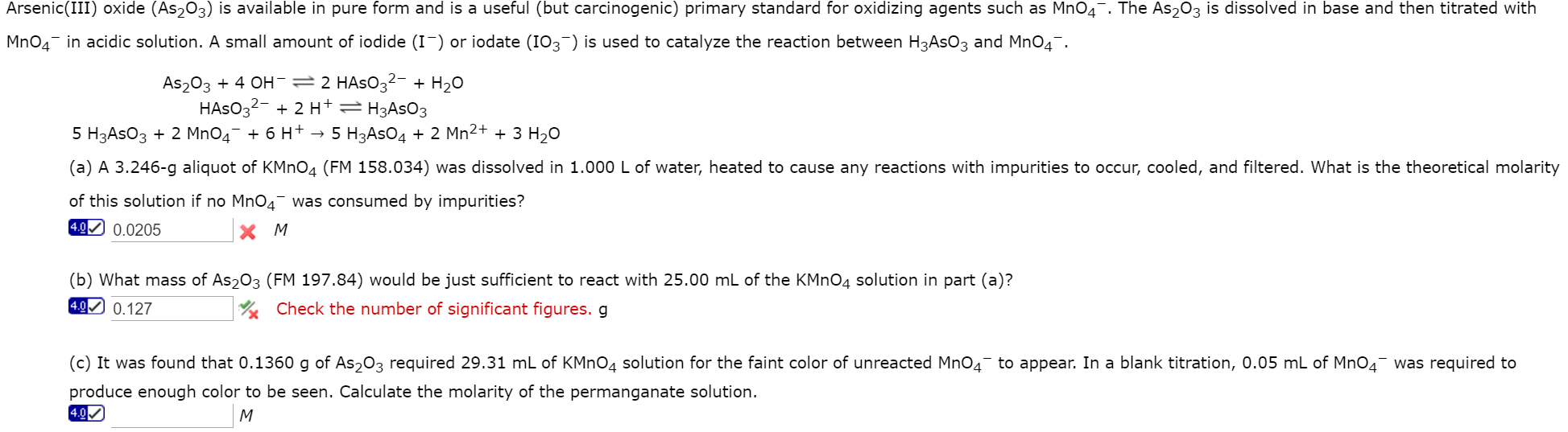 Solved Arsenic(III) oxide (As_2O_3) is available in pure | Chegg.com