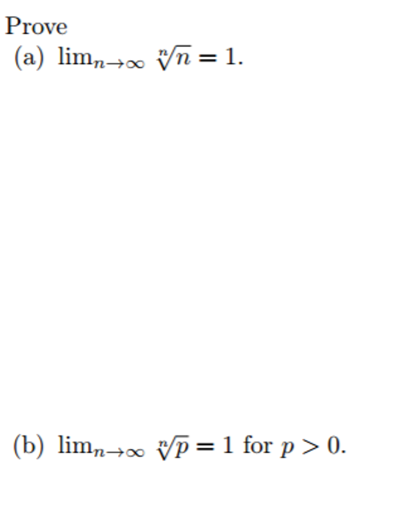 Solved Prove Lim N Rightarrow Infinity N Squareroot N 1