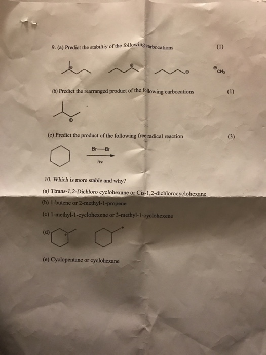 Solved Paper 10 S 50 Points 1. Draw The Various Isomers Of | Chegg.com