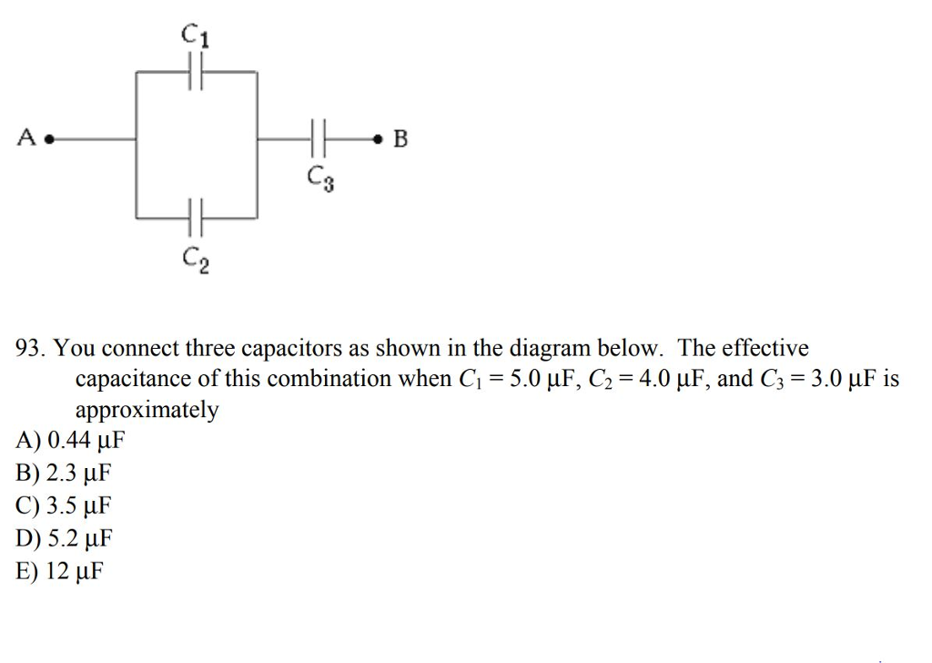 Solved You Connect Three Capacitors As Shown In The Diagram